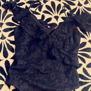 Black lace body suit
